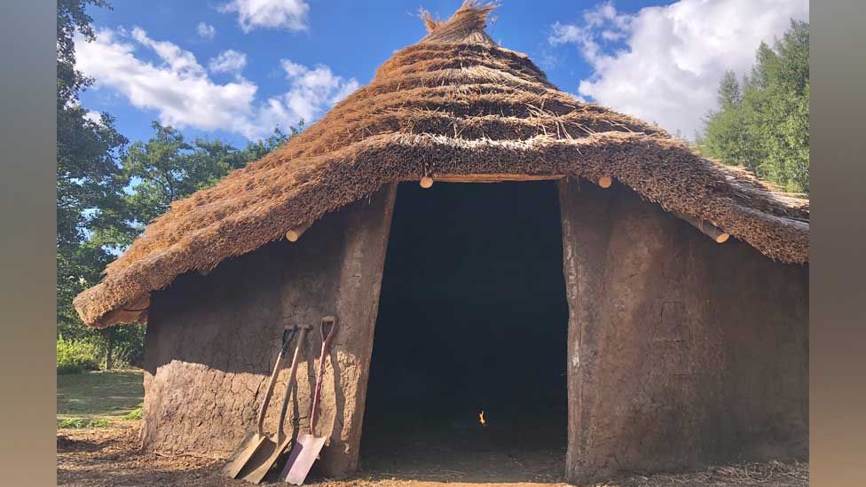Almost complete replica Iron Age roundhouse